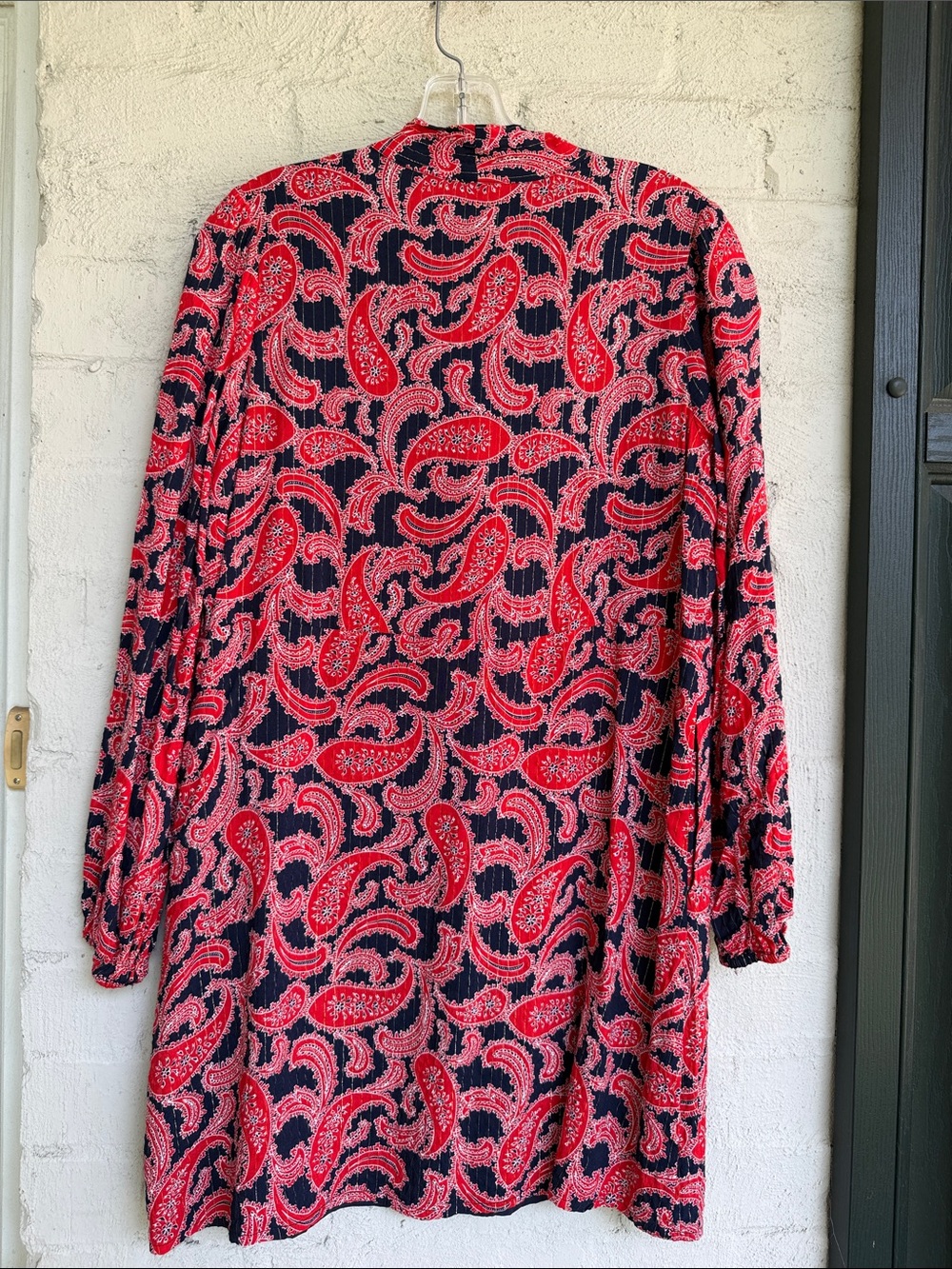 Boden Red/Navy Paisley Tie-Neck Mini Dress US Size 8 - Picture 8 of 15